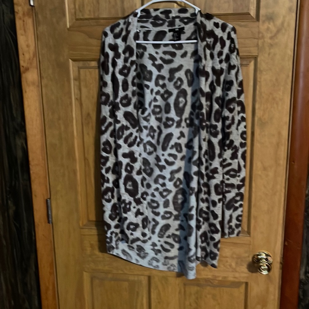 H&M cheetah print cardigan